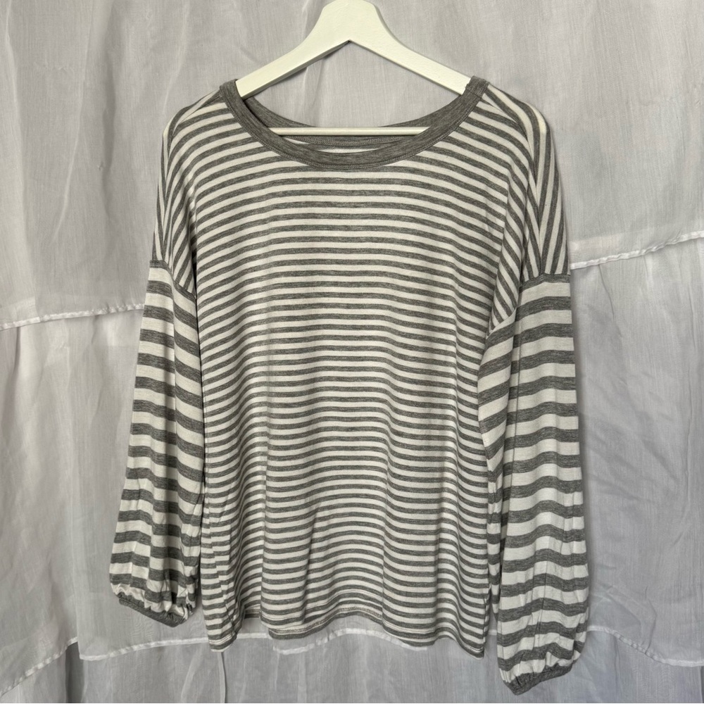 Grace & Lace Striped Long Sleeve Crewneck Shirt
